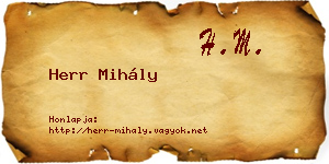 Herr Mihály névjegykártya